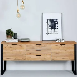 New Wohnen Design Sideboard in Eiche Optik - Ilvensa