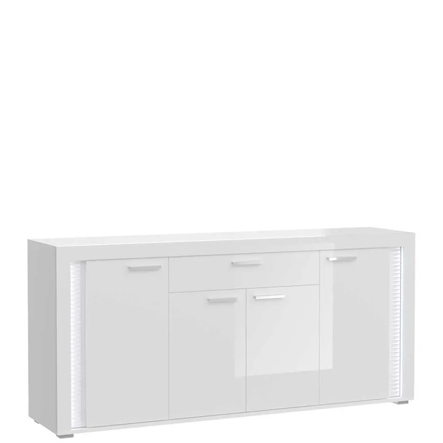 Sale Wohnen Design Sideboard mit LED in Weiß Hochglanz - Gomata
