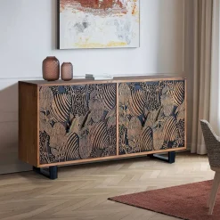 Online Wohnen Design Sideboard mit Schnitzerei und Lack - Marcel