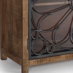 Discount Wohnen Design Sideboard mit vier Glas Metalltüren - Everton