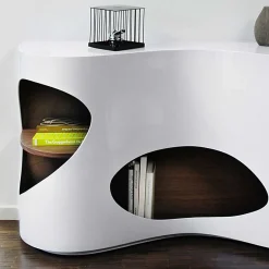 Clearance Wohnen Design Sideboard Regal in Weiß Hochglanz - Scarula