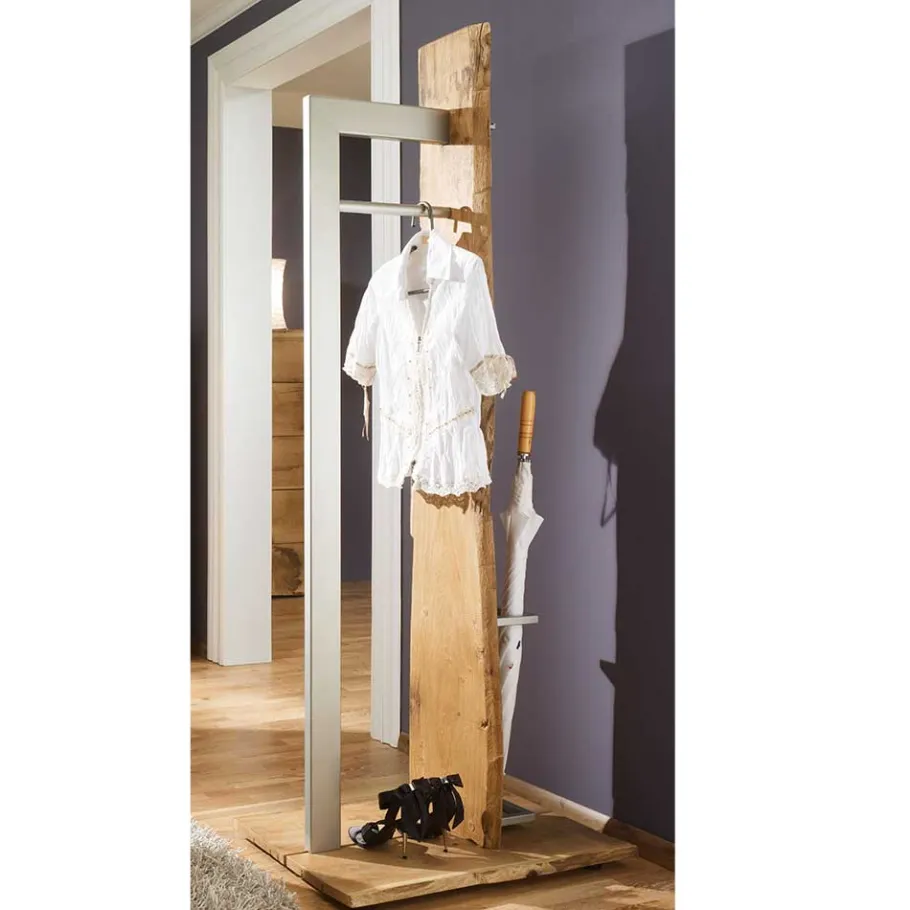 Online Wohnen Design Standgarderobe aus Metall & Eiche - Avidora