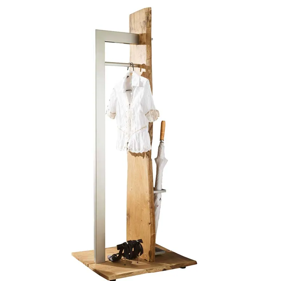 Online Wohnen Design Standgarderobe aus Metall & Eiche - Avidora