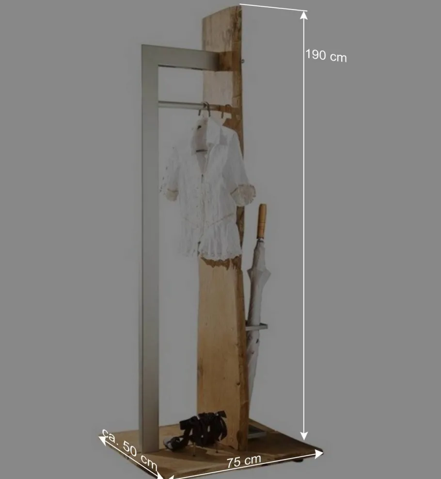 Online Wohnen Design Standgarderobe aus Metall & Eiche - Avidora