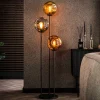 Outlet Wohnen Design Stehleuchte mit drei Glas Kugelschirmen - Oline