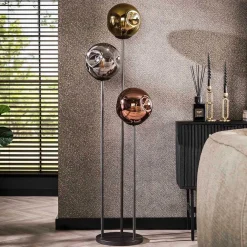 Outlet Wohnen Design Stehleuchte mit drei Glas Kugelschirmen - Oline