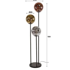 Outlet Wohnen Design Stehleuchte mit drei Glas Kugelschirmen - Oline