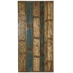New Wohnen Design Tisch mit bunter Altholzplatte Shabby - Enyi