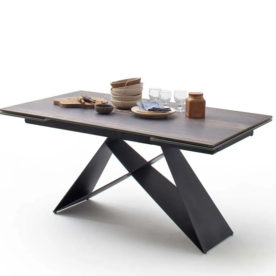 Best Wohnen Design Tisch mit Keramikplatte Holz Optik - Cateyna