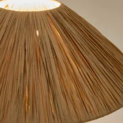 Best Wohnen Design Tischlampe aus Raffia Bast in Natur - Holdywas