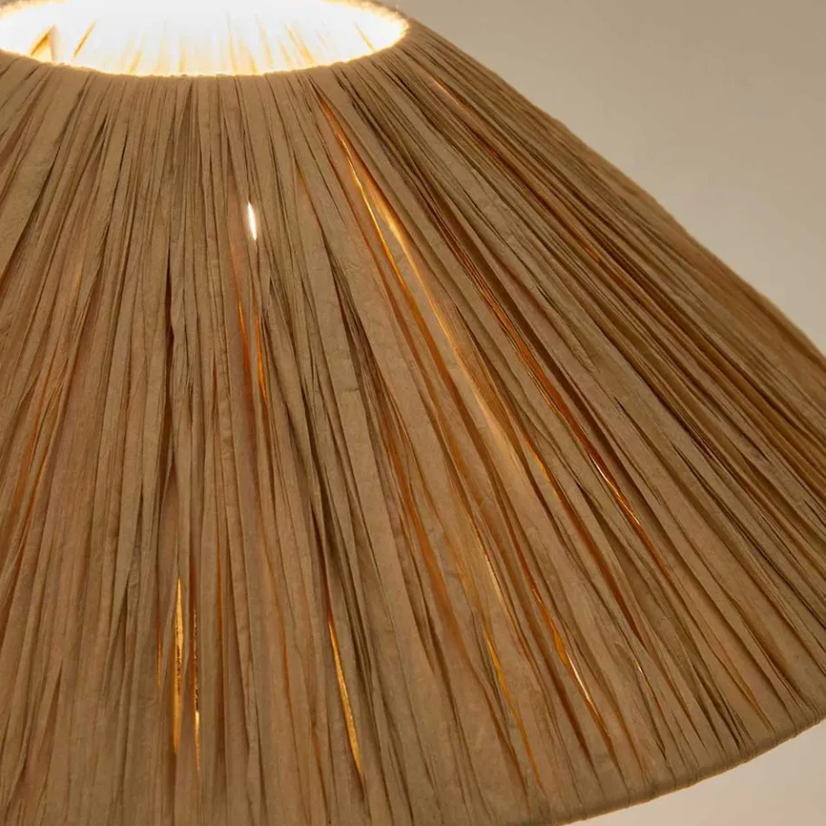Best Wohnen Design Tischlampe aus Raffia Bast in Natur - Holdywas
