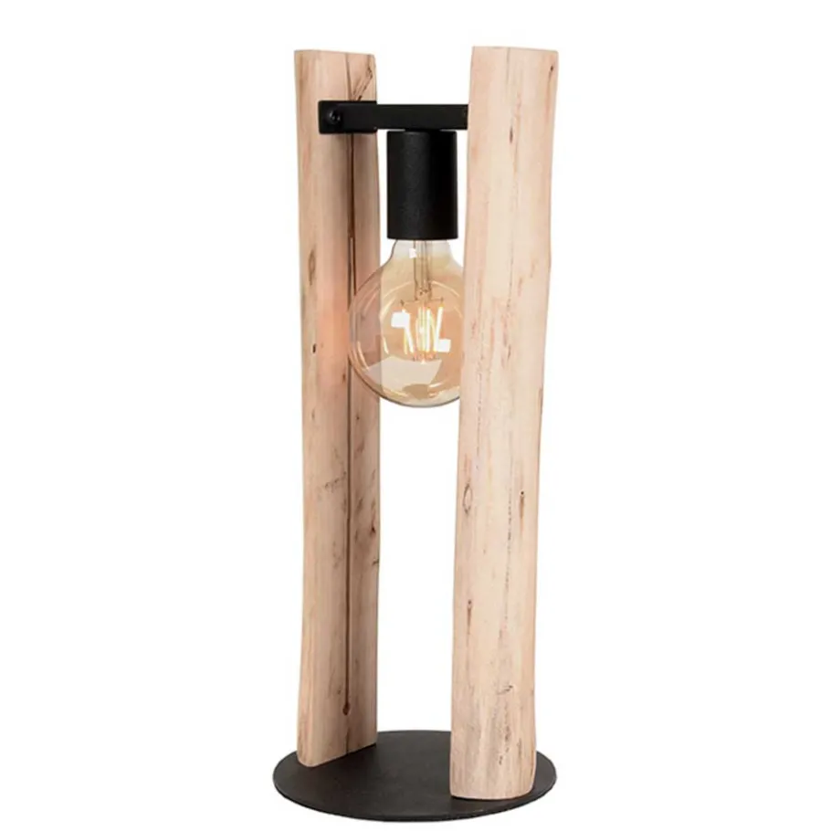 Online Wohnen Design Tischleuchte aus Mangobaum Massivholz - Tanky