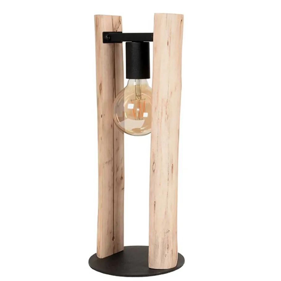 Online Wohnen Design Tischleuchte aus Mangobaum Massivholz - Tanky
