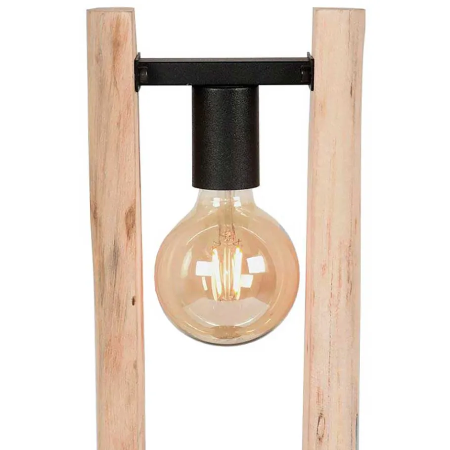 Online Wohnen Design Tischleuchte aus Mangobaum Massivholz - Tanky