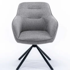 Clearance Wohnen Design Tischsessel drehbar in Grau - Fiorenca (2er Set)