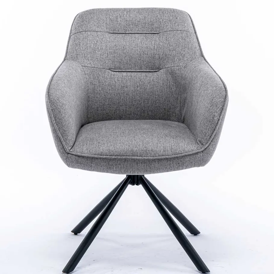 Clearance Wohnen Design Tischsessel drehbar in Grau - Fiorenca (2er Set)
