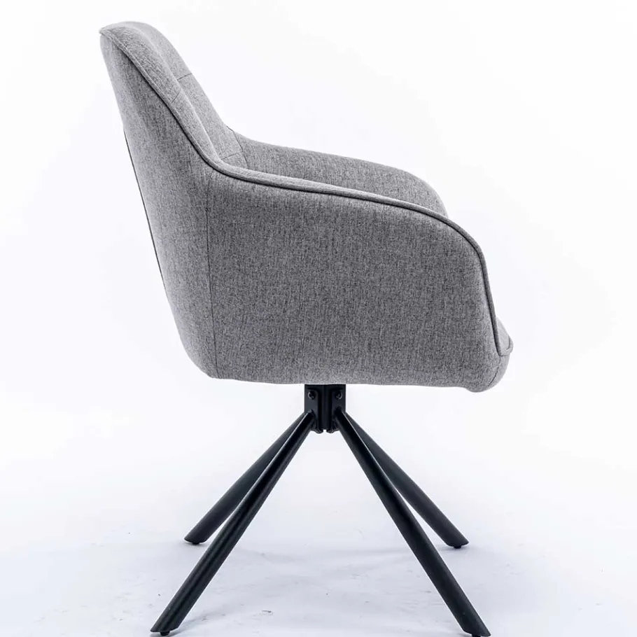 Clearance Wohnen Design Tischsessel drehbar in Grau - Fiorenca (2er Set)