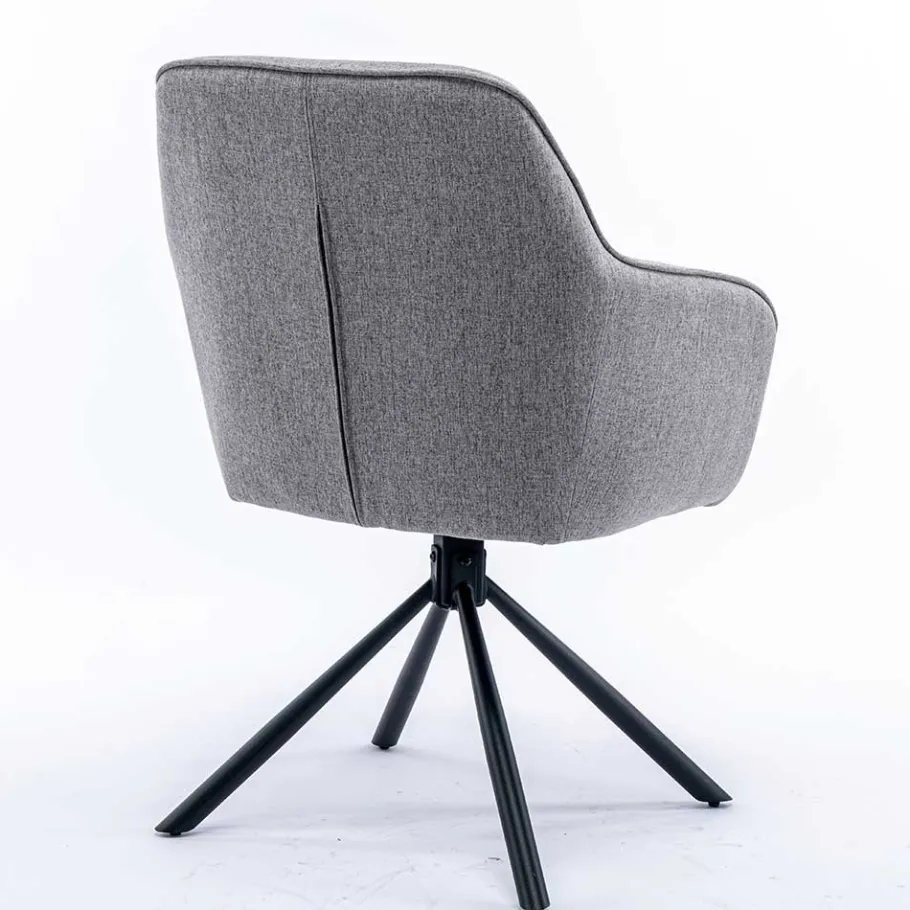 Clearance Wohnen Design Tischsessel drehbar in Grau - Fiorenca (2er Set)