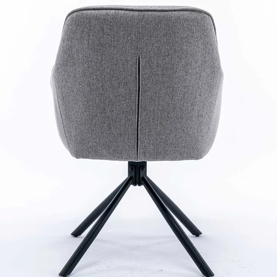 Clearance Wohnen Design Tischsessel drehbar in Grau - Fiorenca (2er Set)