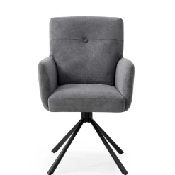 New Wohnen Design Tischsessel in Grau - drehbar - Portland S (2er Set)