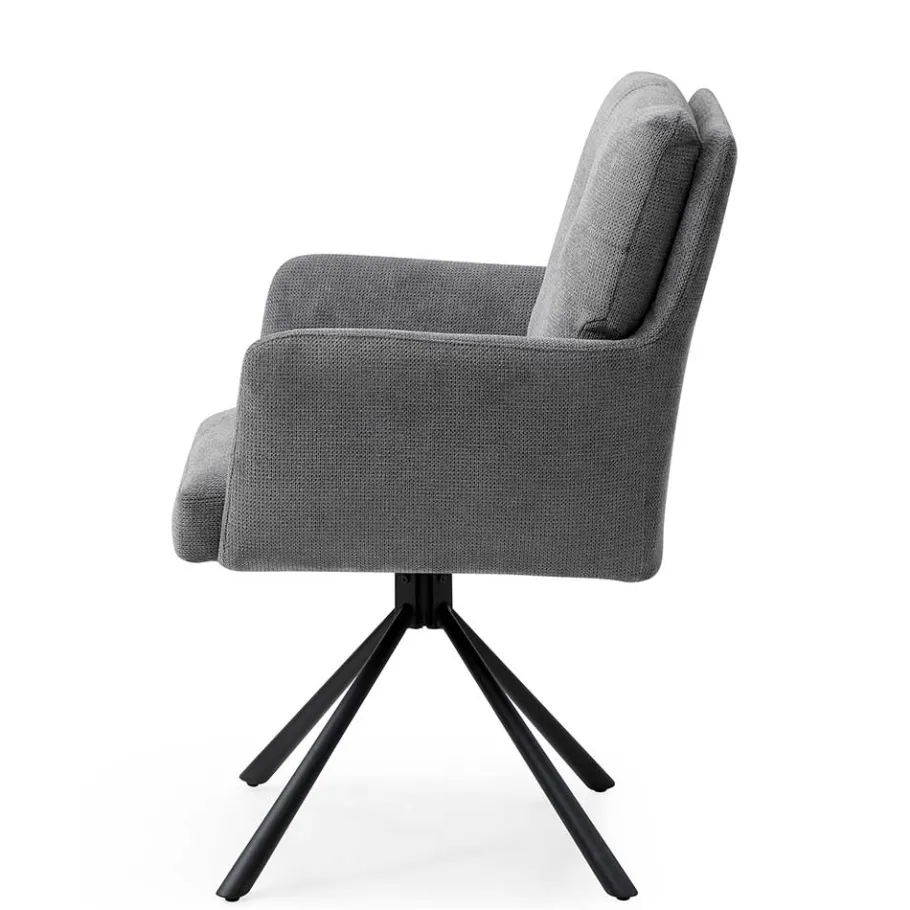 New Wohnen Design Tischsessel in Grau - drehbar - Portland S (2er Set)