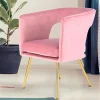 Online Wohnen Design Tischsessel in Rosa & Gold - Castianon