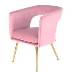 Online Wohnen Design Tischsessel in Rosa & Gold - Castianon