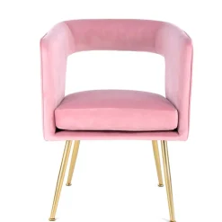 Online Wohnen Design Tischsessel in Rosa & Gold - Castianon