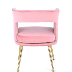 Online Wohnen Design Tischsessel in Rosa & Gold - Castianon