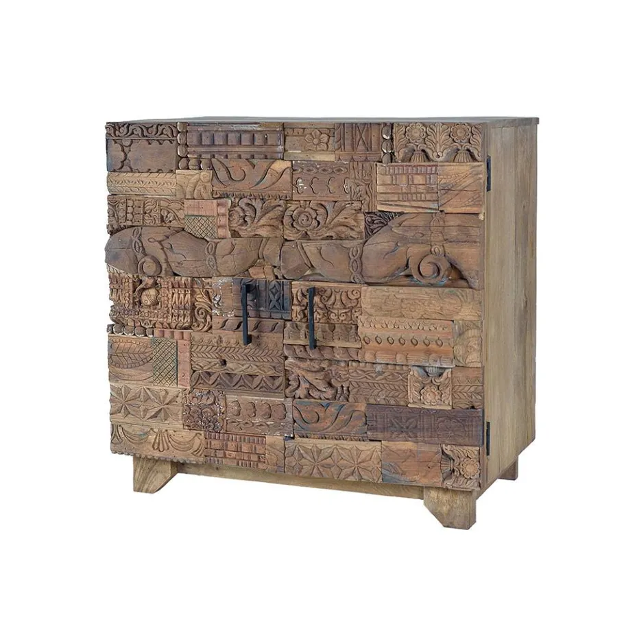 New Wohnen Design Türen-Kommode aus Mangoholz rustikal - Lacid