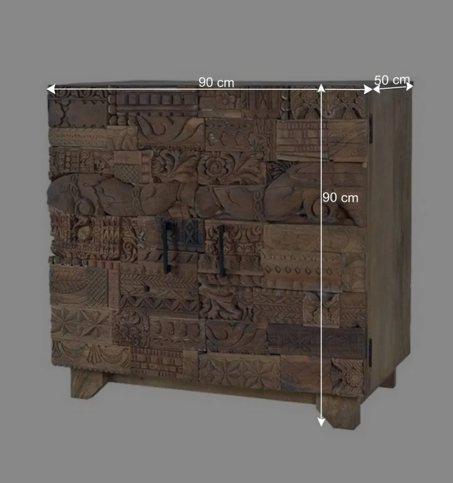 New Wohnen Design Türen-Kommode aus Mangoholz rustikal - Lacid