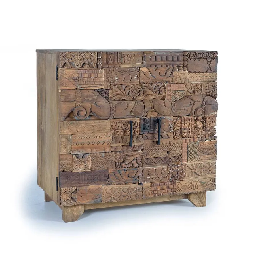 New Wohnen Design Türen-Kommode aus Mangoholz rustikal - Lacid
