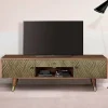 Hot Wohnen Design TV Kommode aus Mangoholz und Metall - Filurina