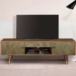 Hot Wohnen Design TV Kommode aus Mangoholz und Metall - Filurina