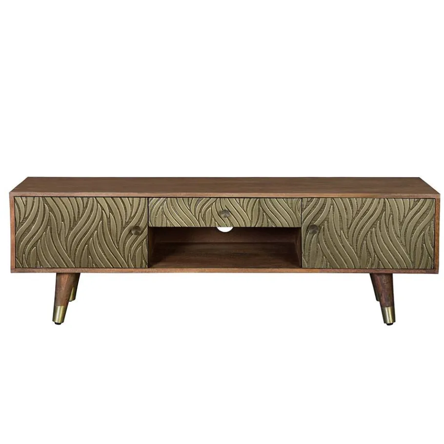 Hot Wohnen Design TV Kommode aus Mangoholz und Metall - Filurina
