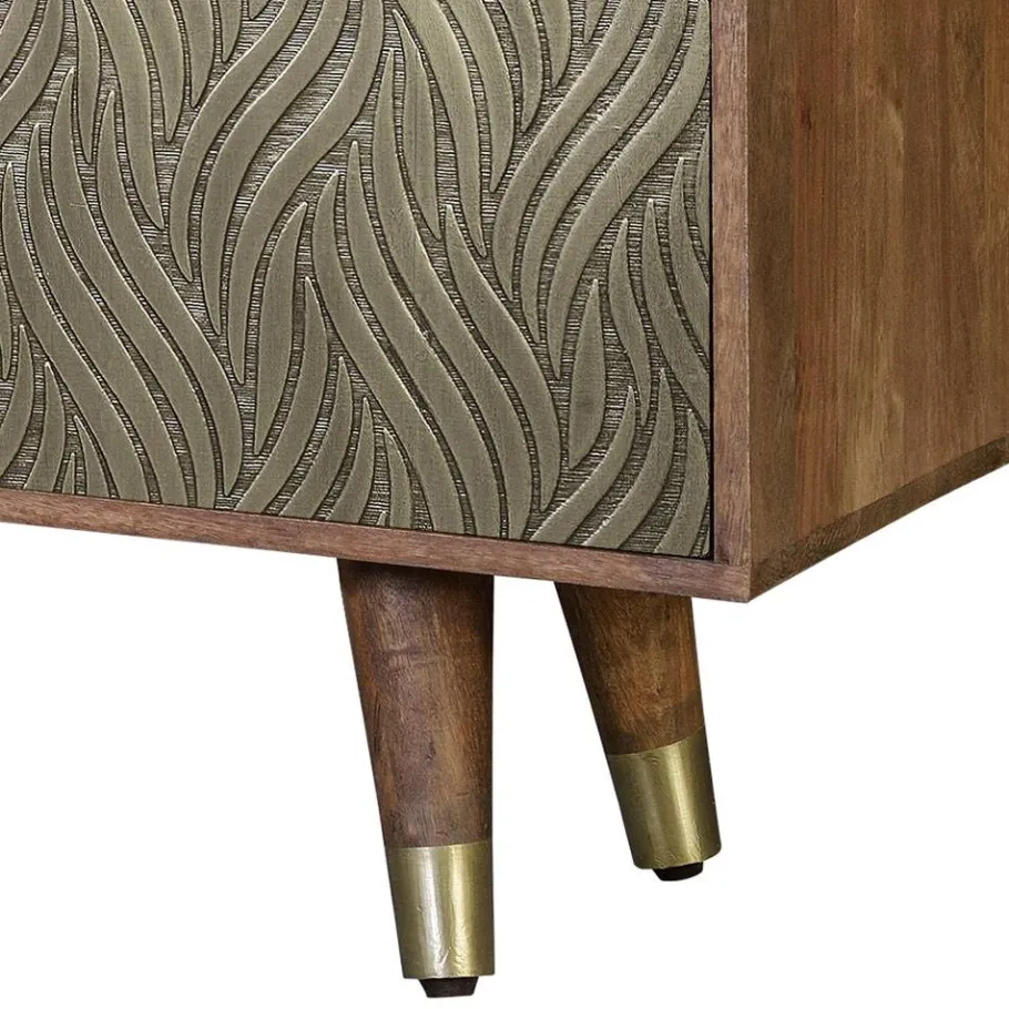 Hot Wohnen Design TV Kommode aus Mangoholz und Metall - Filurina