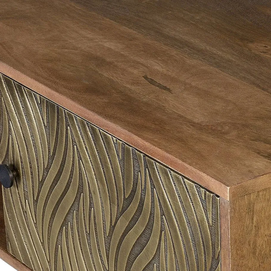 Hot Wohnen Design TV Kommode aus Mangoholz und Metall - Filurina