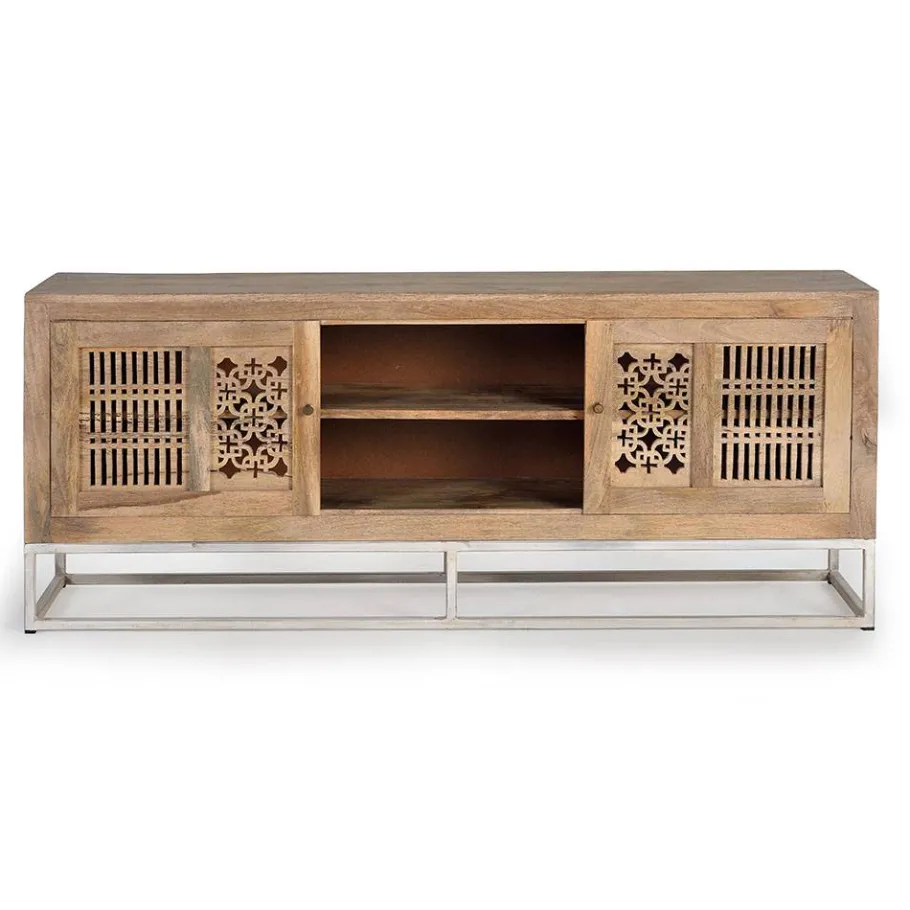 New Wohnen Design TV Lowboard aus Mangobaum Massivholz - Valuta