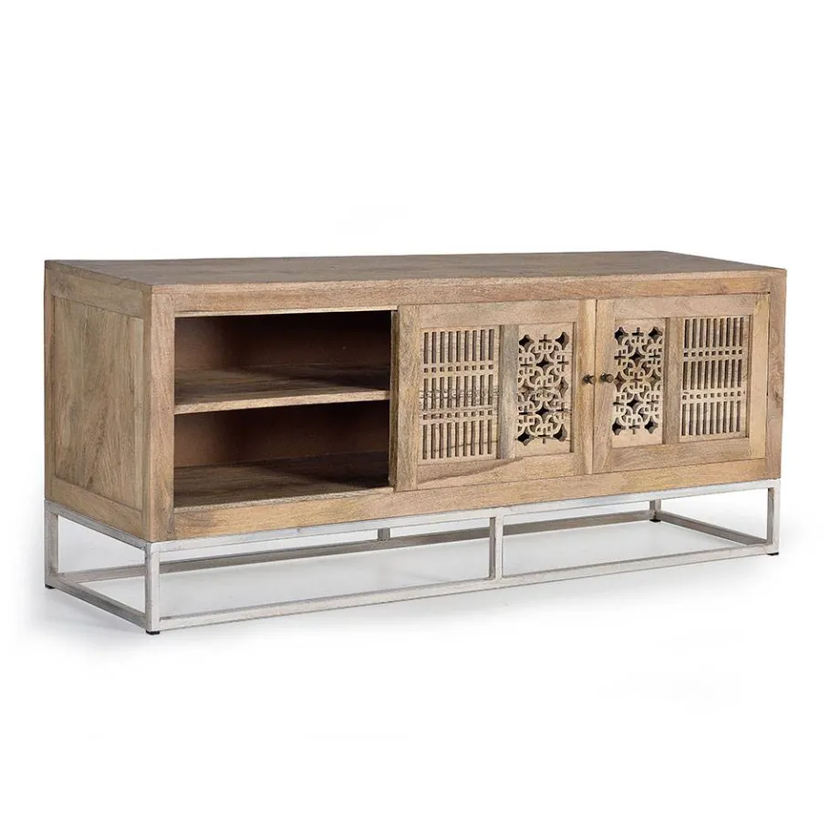 New Wohnen Design TV Lowboard aus Mangobaum Massivholz - Valuta