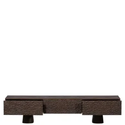 Hot Wohnen Design TV Lowboard aus Mangoholz in Walnuss Braun - Glancossa