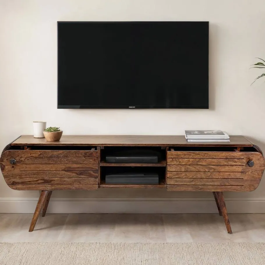 Hot Wohnen Design TV-Board aus Sheesham Massivholz - Polariso