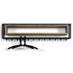New Wohnen Design Wandgarderobe aus Eiche & Stahl - Acke