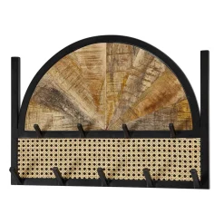 Outlet Wohnen Design Wandgarderobe mit Wiener Geflecht & Holz - Leiria