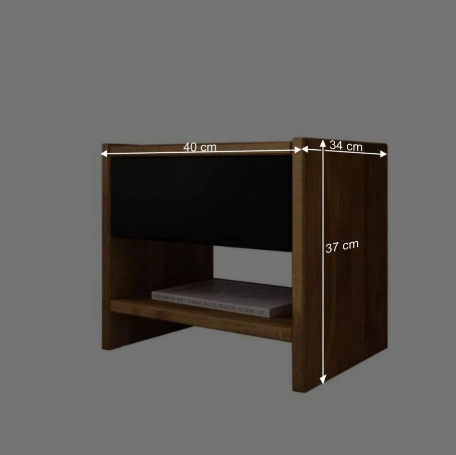 Discount Wohnen Design Wildeiche Bett & Nachttische - Olbysca (dreiteilig)