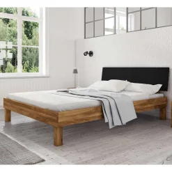 Sale Wohnen Design Wildeichebett mit schwarzem Kopfteil - Olbysca I