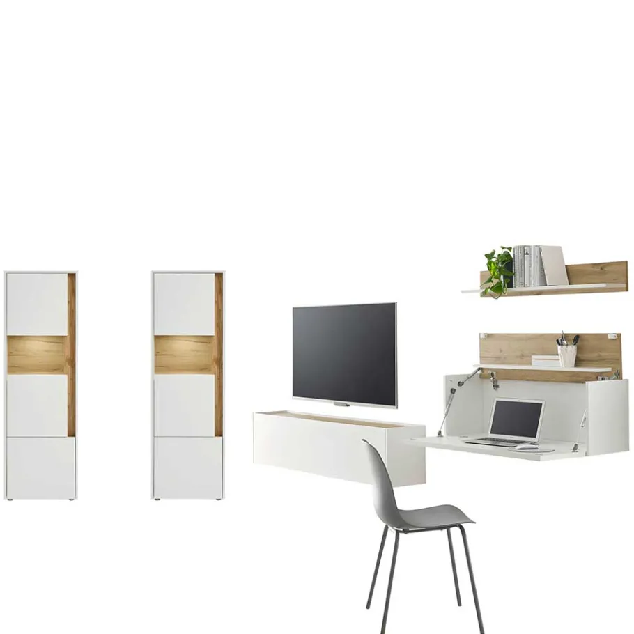 Discount Wohnen Design Wohnzimmer Möbel-Kombination - Nonessia (fünfteilig)