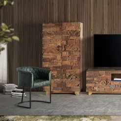 Hot Wohnen Design Wohnzimmerschrank aus Mangoholz rustikal - Lacid