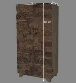 Hot Wohnen Design Wohnzimmerschrank aus Mangoholz rustikal - Lacid