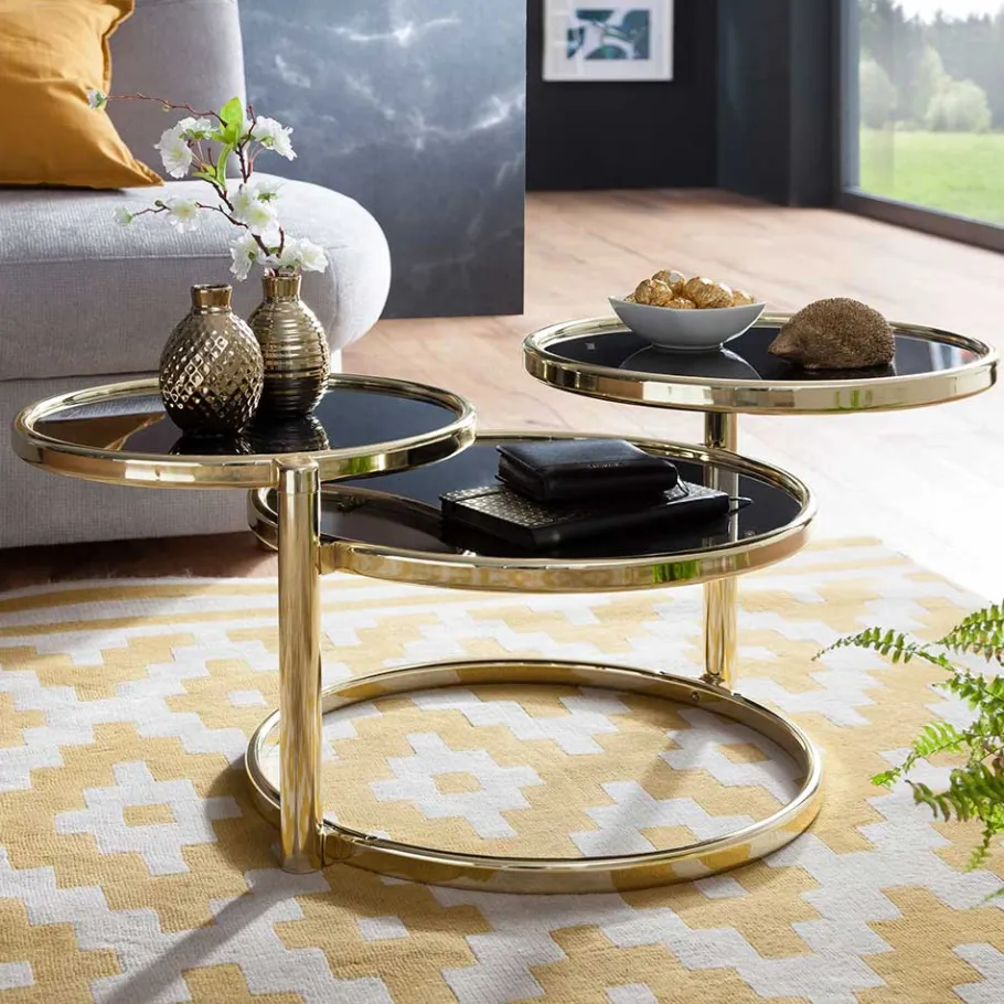Sale Wohnen Design Wohnzimmertisch mit 3 Glas Platten - Santorina