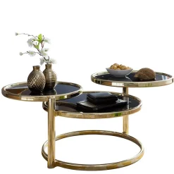 Sale Wohnen Design Wohnzimmertisch mit 3 Glas Platten - Santorina